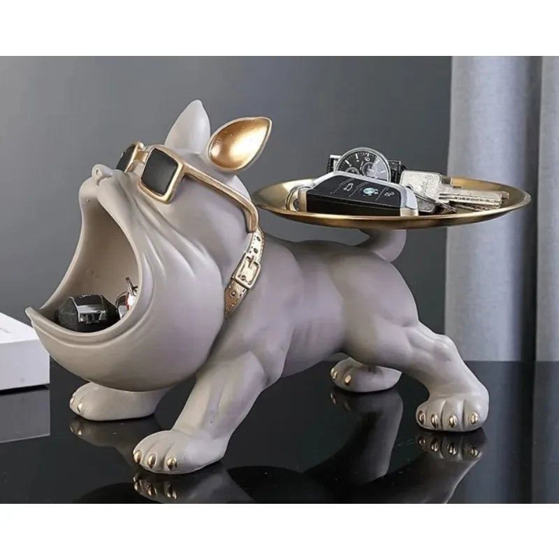 🐶✨ “Bulldog Butler™ – Multifunctional Resin Tray Statue”