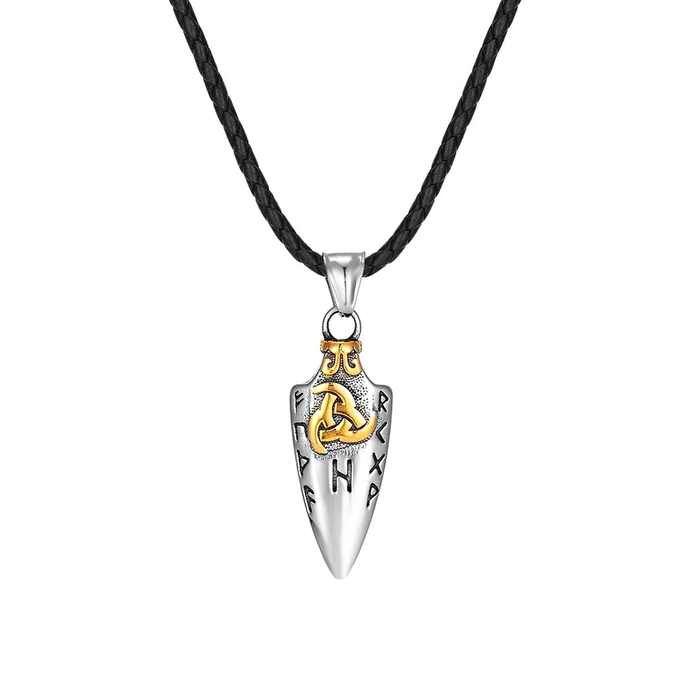 🗡️ Viking Rune Arrowhead Pendant Necklace – Norse Warrior Amulet ⚔️