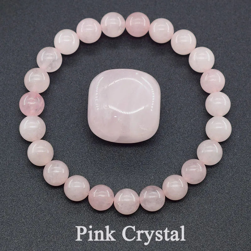 🌈 Natural Stone Energy Bracelet – 8mm Crystal Beads ✨