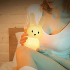 🐰 LED Night Light – Cute Silicone Rabbit Touch Lamp