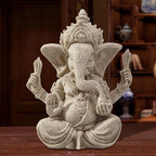 🌿 Sandstone Ganesha Elephant Statue – Handmade Spiritual Home Decor 🐘✨