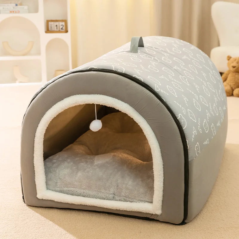 Cozy Arch Pet House 🐾 Soft Enclosed Bed for Cats & Small Dogs