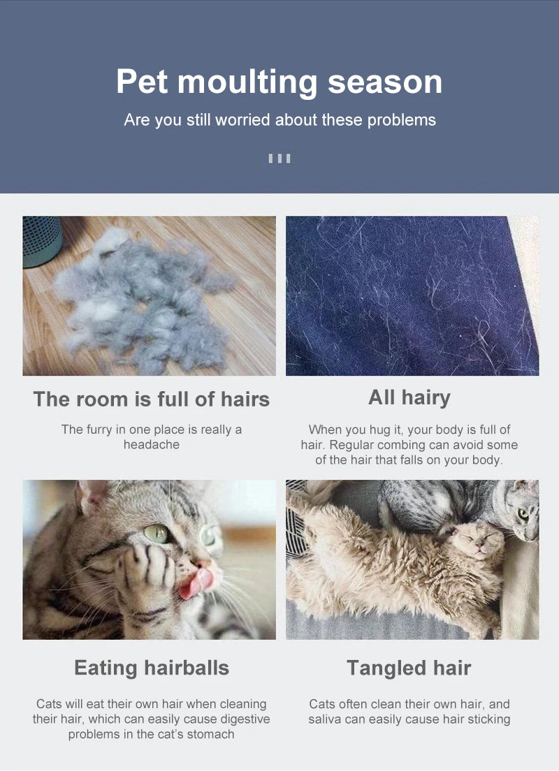 Self-Cleaning Pet Grooming Brush – Anti-Shedding Comb for Dogs & Cats 🐶🐱✨