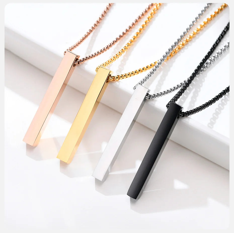 ✨ Minimalist Long Bar Pendant Necklace – Unisex Elegance ✨