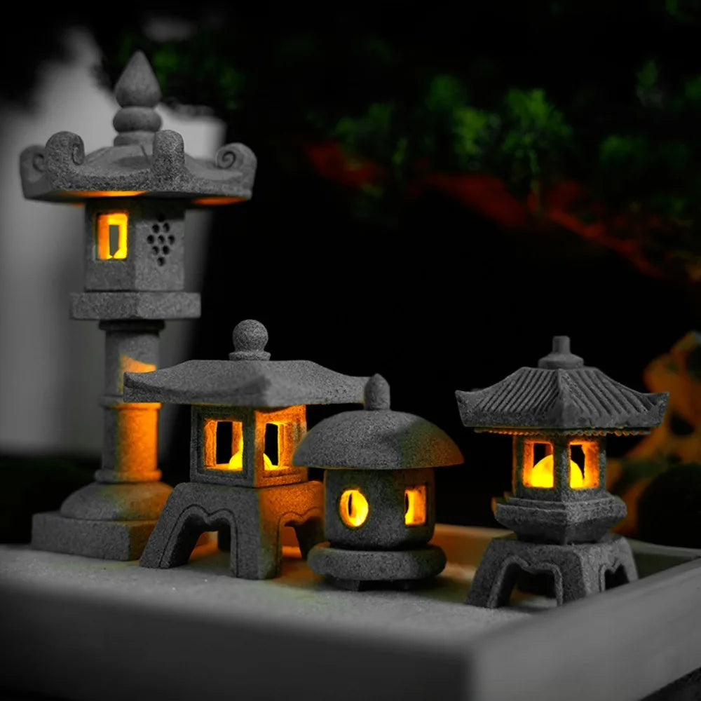 🌙 Mini Zen Pagoda & Lantern Statues – Micro Garden & Aquarium Decor 🏯✨