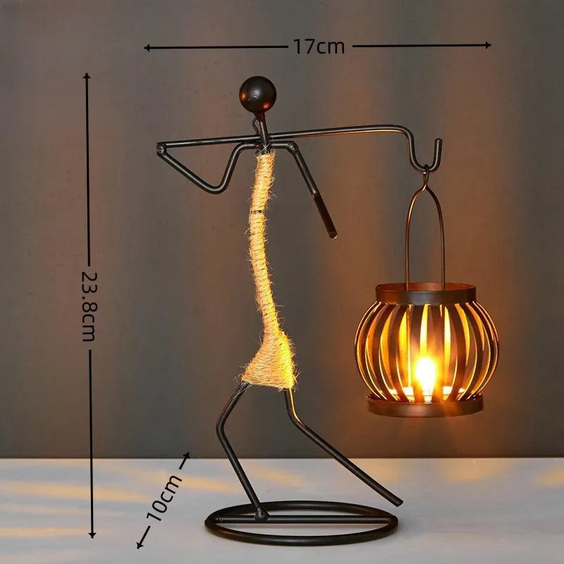 ✨ Nordic Metal Candlestick – Abstract Character Candle Holder 🕯️🌙