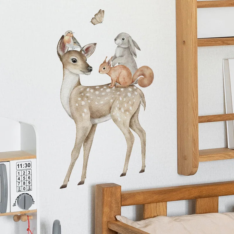 🌿🐾 “Forest Friends Peek-A-Boo Wall Sticker”
