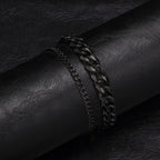 ✨ Premium Cuban Link Bracelet Set – Men’s Stainless Steel Chain (Gold/Silver/Black) ✨