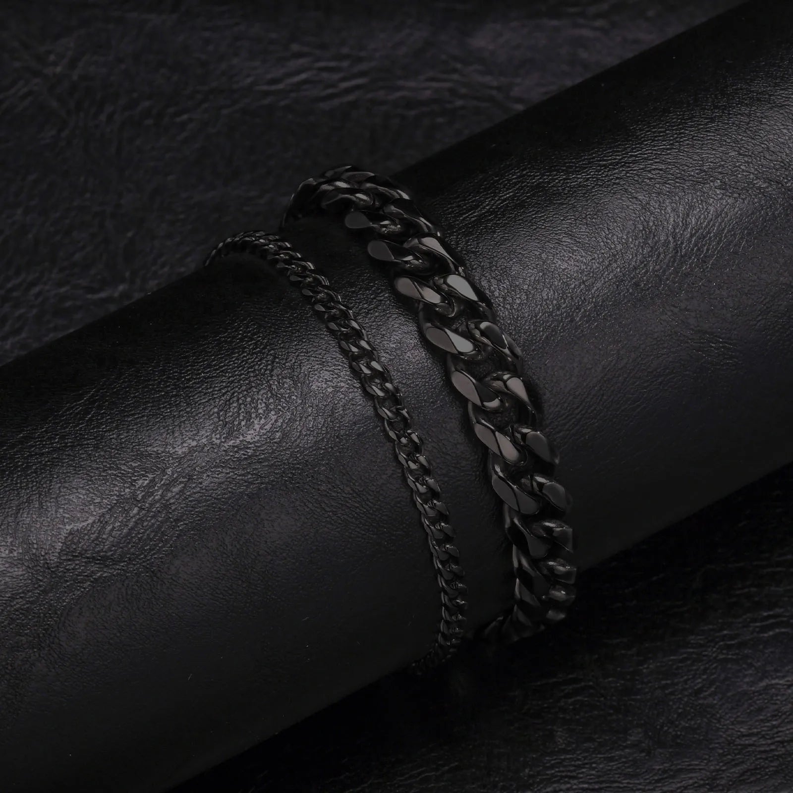 ✨ Premium Cuban Link Bracelet Set – Men’s Stainless Steel Chain (Gold/Silver/Black) ✨