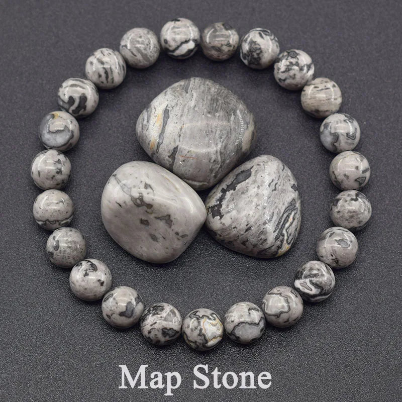 🌈 Natural Stone Energy Bracelet – 8mm Crystal Beads ✨