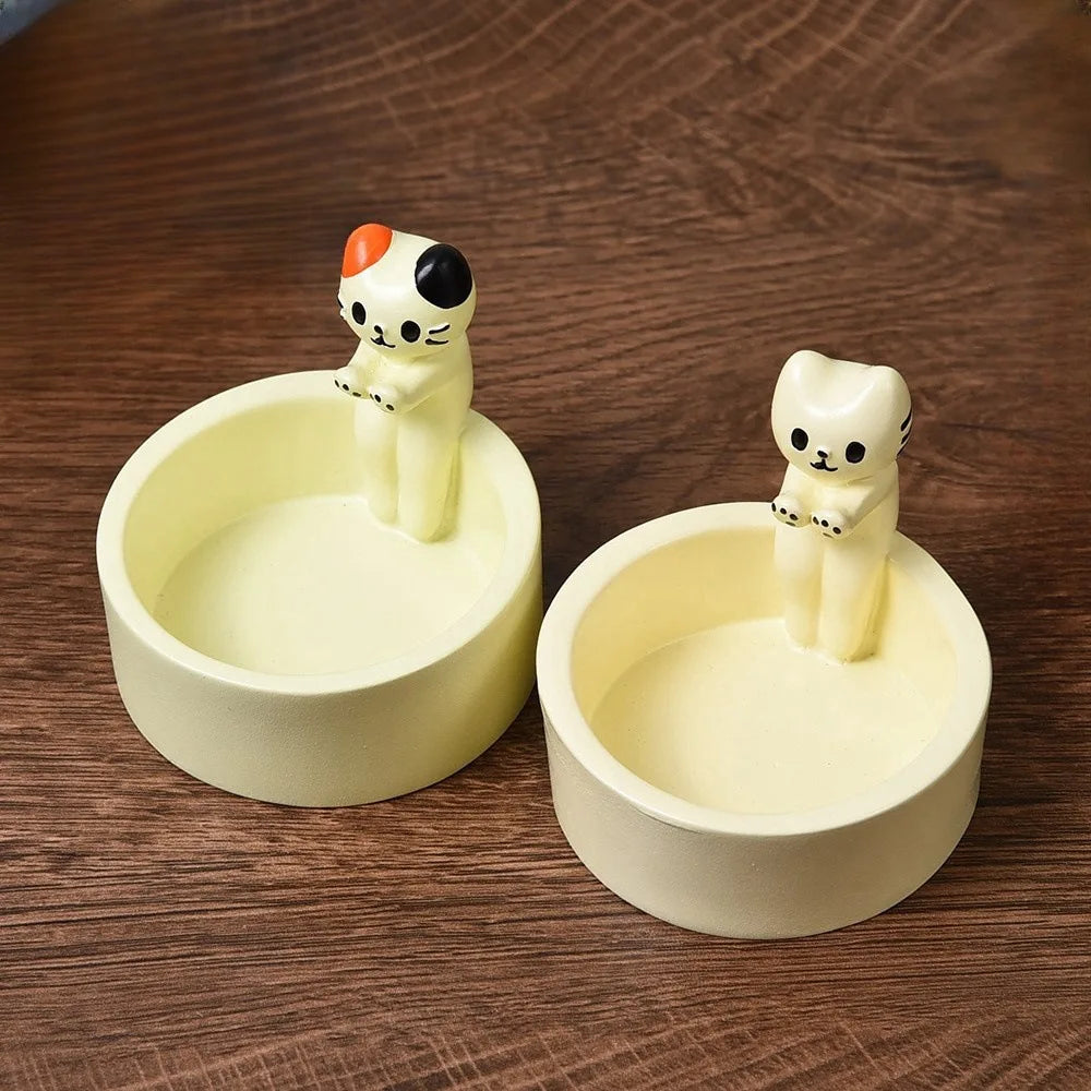 Ceramic "Cute Cat" Candle Holder - Cute Home Decoration 🐱🕯️