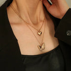 ✨ Vintage Butterfly & Angel Pendant Necklace – Elegant Retro Jewelry for Women 🦋👼