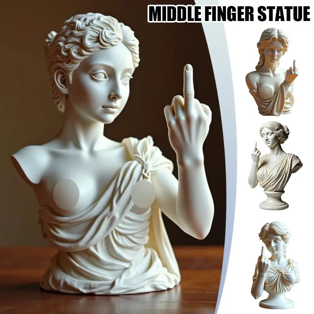 🖕🔥 “Bold Attitude Resin Figurine – Middle Finger Statement Statue”