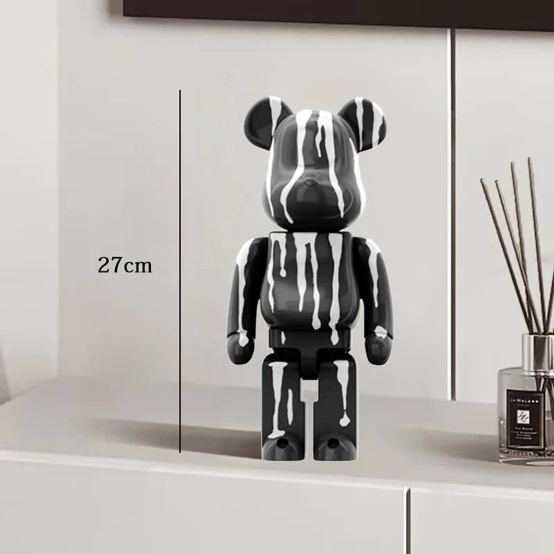 🧸✨ Graffiti Bear Resin Statue – 27cm Artistic Decor Figurine