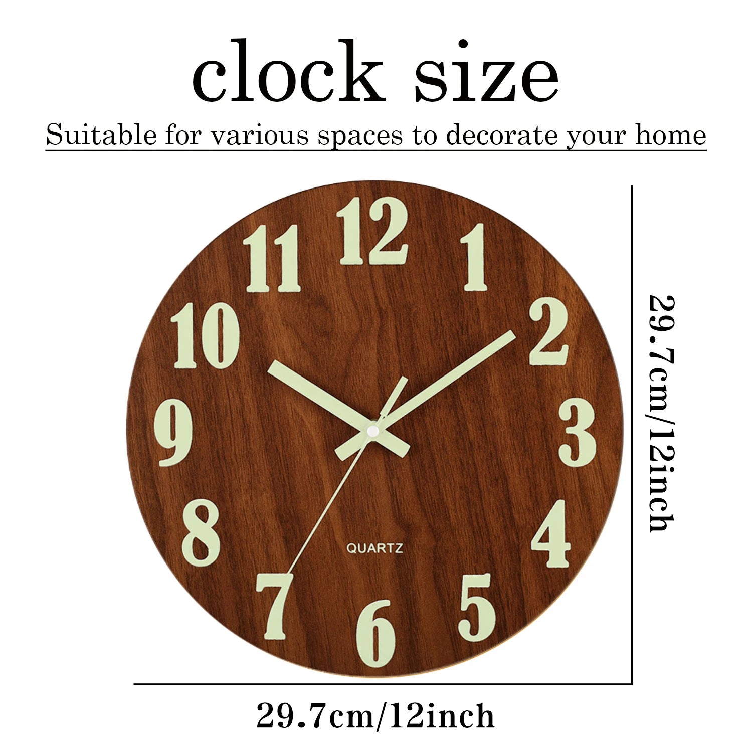 🕒✨Bright Wooden Wall Clock - Silent, Elegant & Phosphorescent