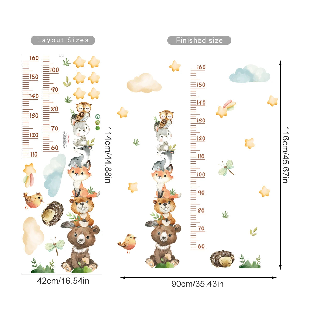 🌲 “Forest Friends Wall Decals – Cute Animal Nursery Stickers” 🦊🐻🦉✨