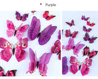 🌈 3D Butterfly Wall Stickers – Double-Layer Decorative Set (12pcs) 🦋✨