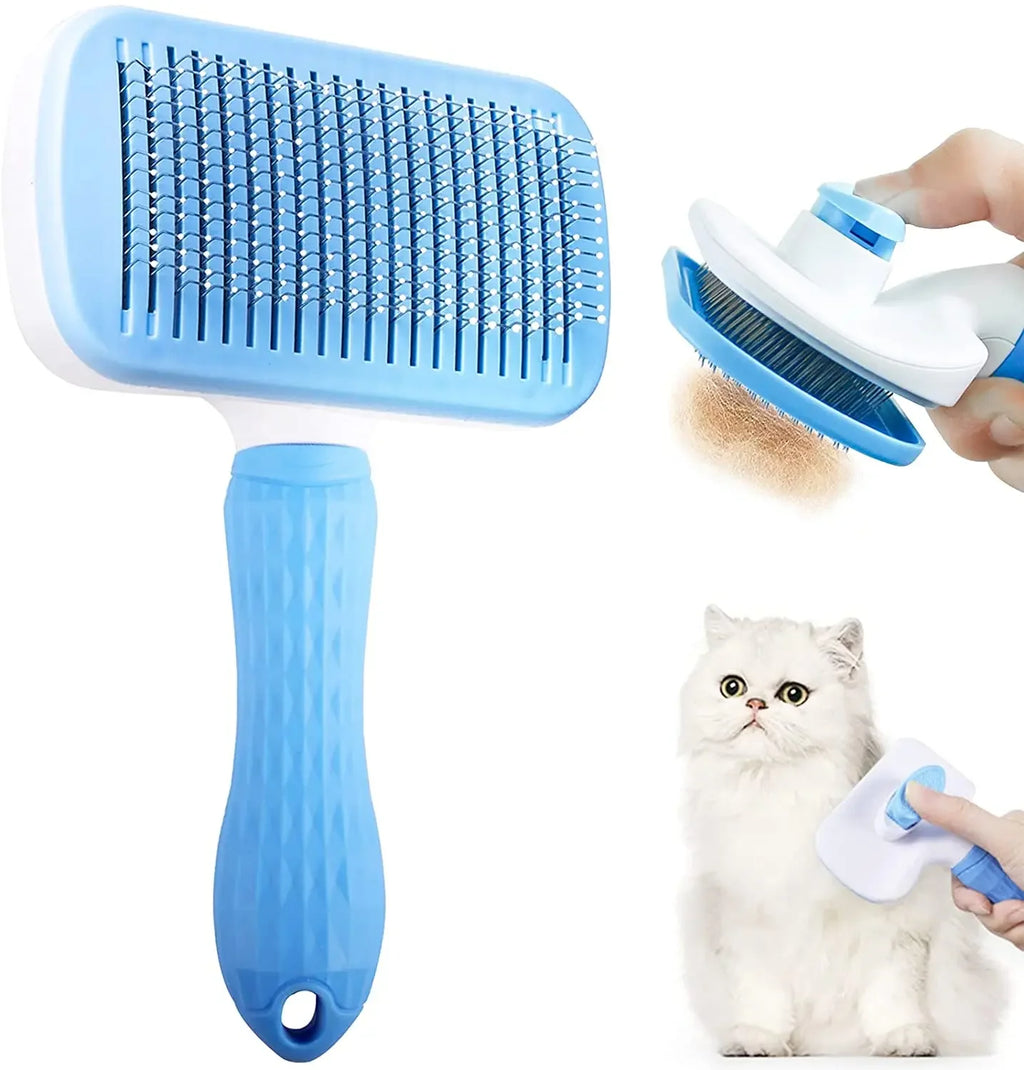 Self-Cleaning Pet Grooming Brush – Anti-Shedding Comb for Dogs & Cats 🐶🐱✨