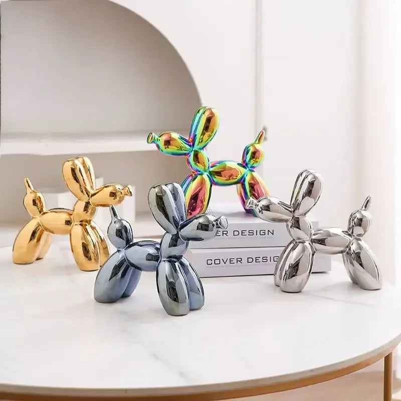 ✨ Balloon Dog Mini Sculpture – 11cm Ceramic Desk Ornament 🐶🎈