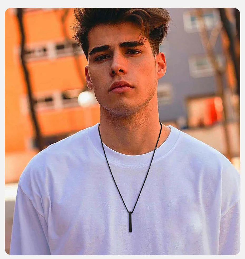 ✨ Minimalist Long Bar Pendant Necklace – Unisex Elegance ✨