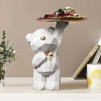 🐻✨ Geometric Bear Tray Statue – Modern Home Decor Accessory