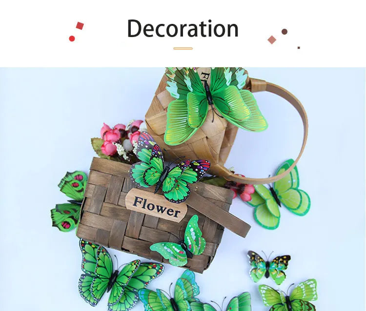 🌈 3D Butterfly Wall Stickers – Double-Layer Decorative Set (12pcs) 🦋✨