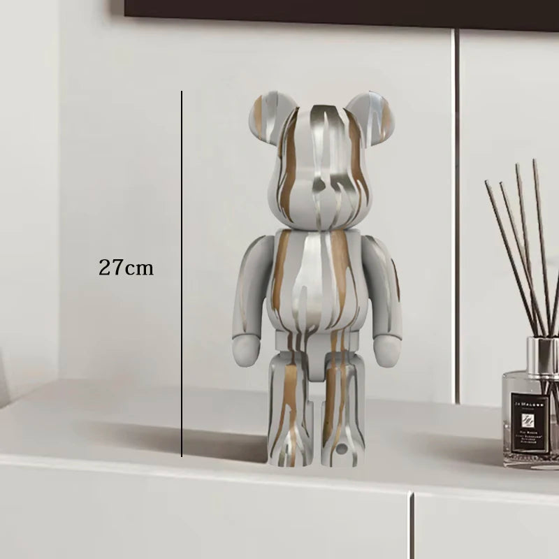 🧸✨ Graffiti Bear Resin Statue – 27cm Artistic Decor Figurine