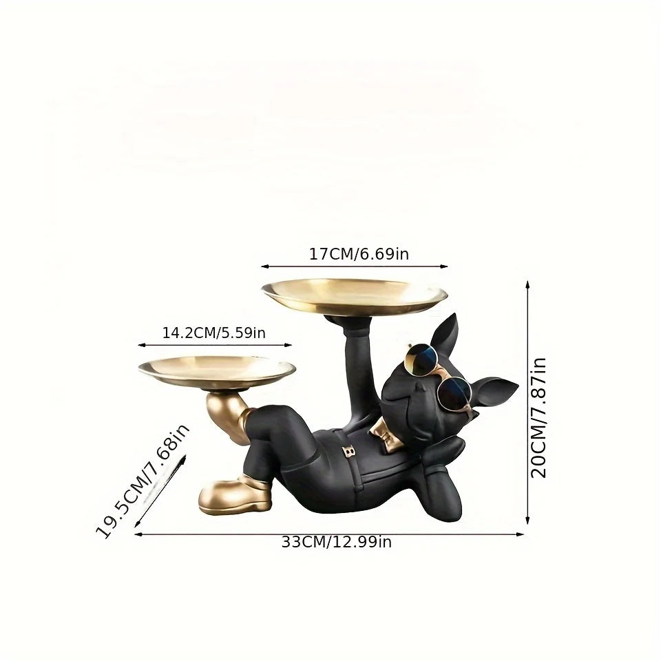 🐶✨ “Bulldog Butler™ – Multifunctional Resin Tray Statue”