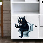 💩😹 Funny Cat Toilet Wall Sticker – Hilarious Bathroom Décor!