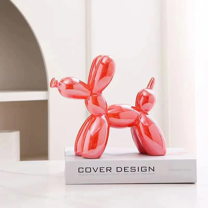 ✨ Balloon Dog Mini Sculpture – 11cm Ceramic Desk Ornament 🐶🎈
