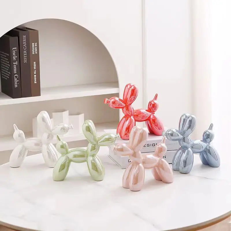 ✨ Balloon Dog Mini Sculpture – 11cm Ceramic Desk Ornament 🐶🎈