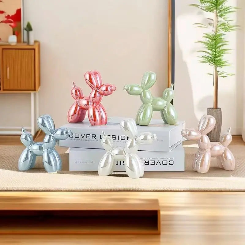 ✨ Balloon Dog Mini Sculpture – 11cm Ceramic Desk Ornament 🐶🎈