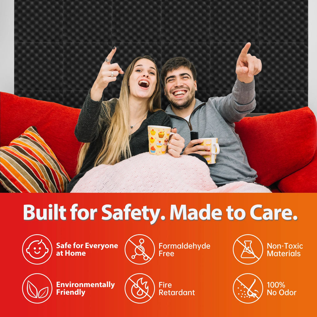 Premium Acoustic Foam Panels 🎙️🔇 | High-Density Soundproof Wall Tiles | Studio, Gaming, Podcast, Home Setup