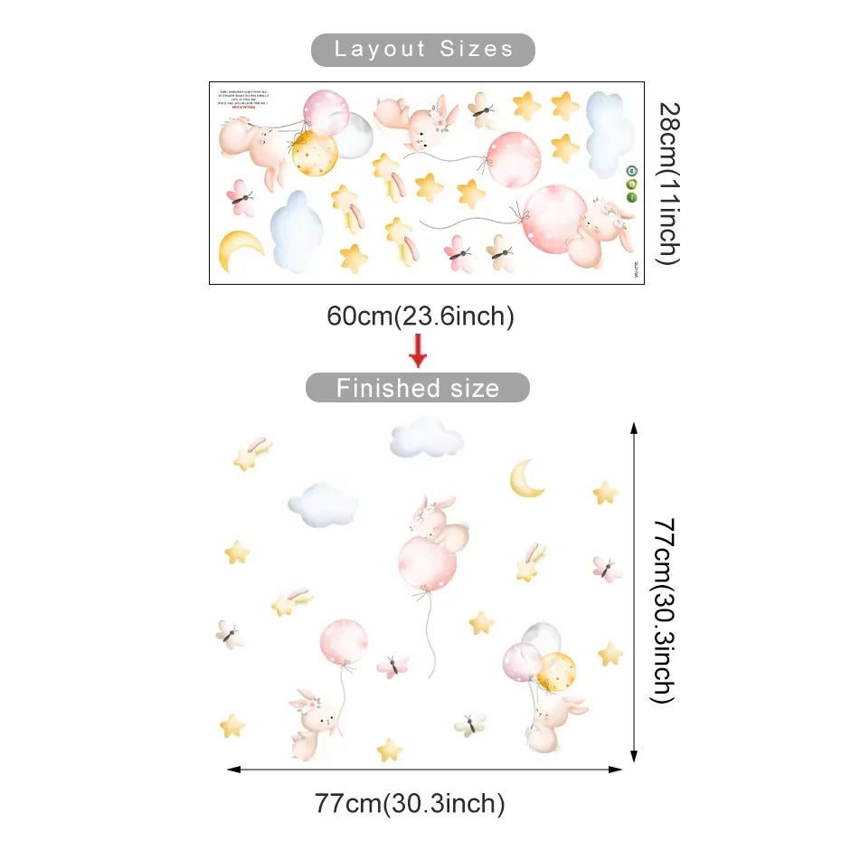 🌈✨ Cute Cartoon Wall Stickers for Kids’ Room (28 Variants)