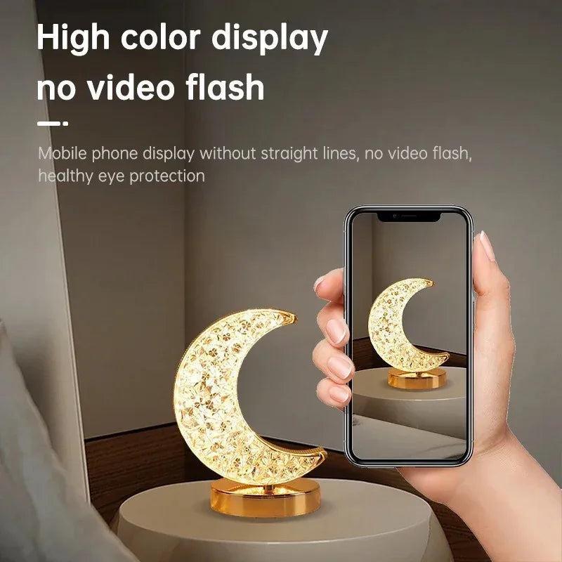 ✨ Crystal 3D Touch Lamp – Ball / Star / Cube / Moon / Track ✨
