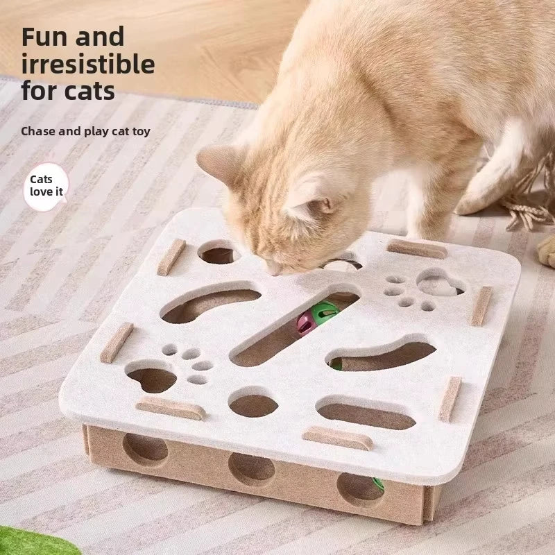 🐾 Cat Puzzle Toy – Interactive Felt Puzzle Box for Indoor Cats 🧩🐈✨