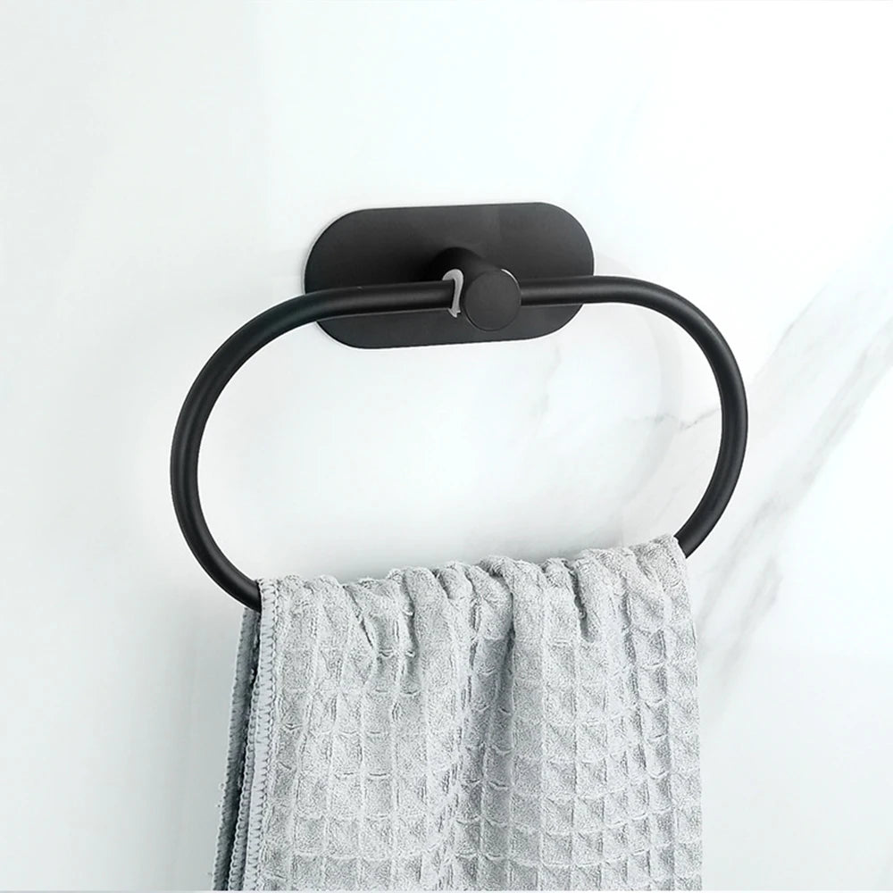 Stainless Steel Adhesive Towel Rack – Silver / Black / Gold 🚿✨