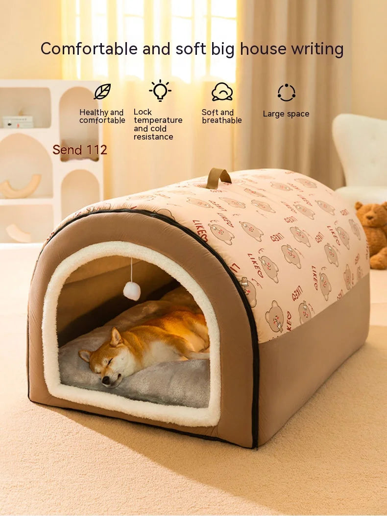 Cozy Arch Pet House 🐾 Soft Enclosed Bed for Cats & Small Dogs
