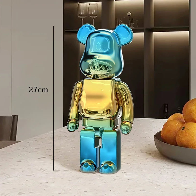 🧸✨ Graffiti Bear Resin Statue – 27cm Artistic Decor Figurine