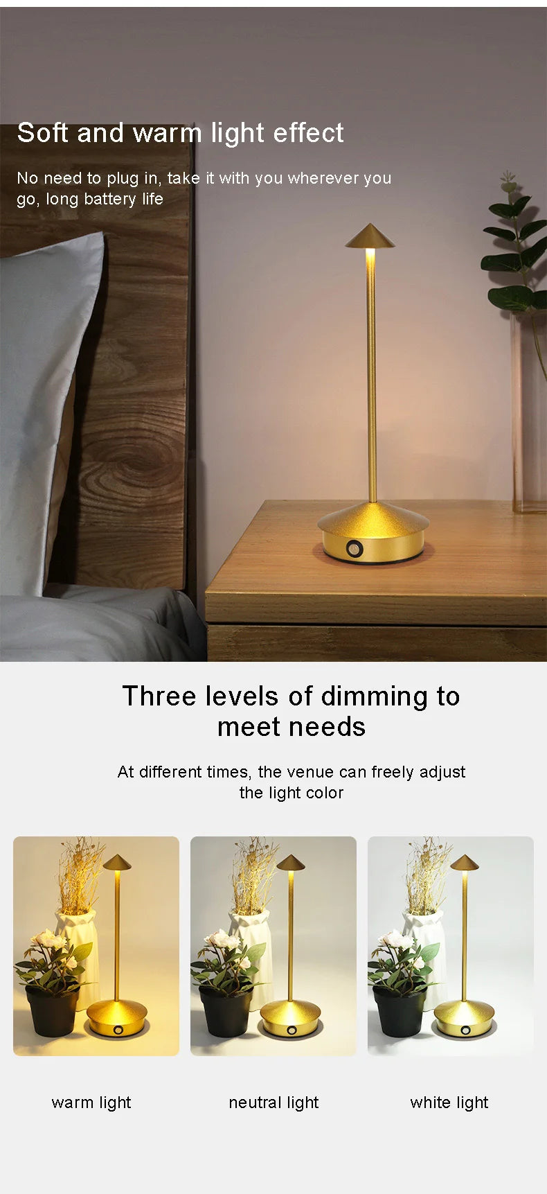 Creative Touch LED Table Lamp – Rechargeable Table Lamp 🌙✨