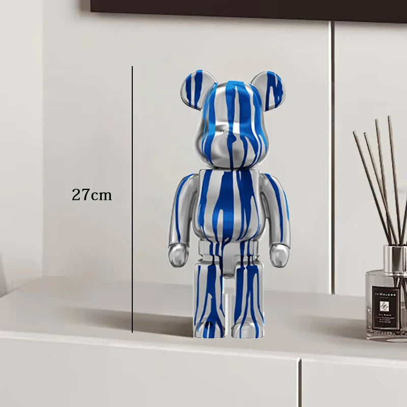 🧸✨ Graffiti Bear Resin Statue – 27cm Artistic Decor Figurine