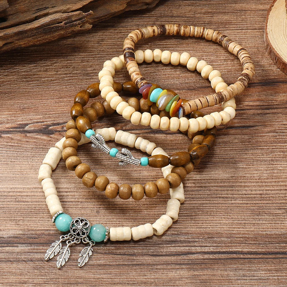 🌿 Boho Charm Bracelet – Multilayer Hippie Style Jewelry ✨