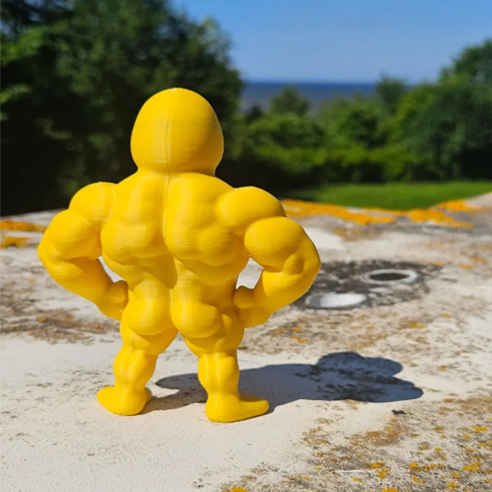 🐤💪 “Muscle Duck” 3D Whimsical Desktop Figurine – Cute & Funny Shelf Decor
