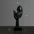 ✨ Resin Abstract Face Sculpture – Modern Nordic Art Décor 🖤🤍💛