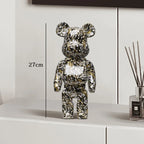 🧸✨ Graffiti Bear Resin Statue – 27cm Artistic Decor Figurine