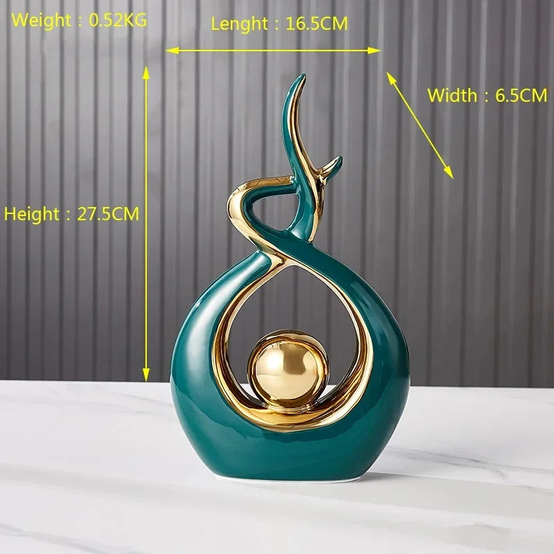 🌿 Nordic Ceramic Art Statue – Modern Home Décor Sculpture