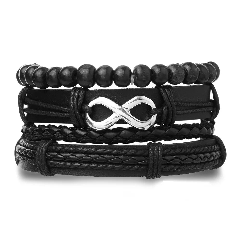 🔥 Men’s Leather Bracelet Collection – Multi-Style Modern Designs 🖤✨