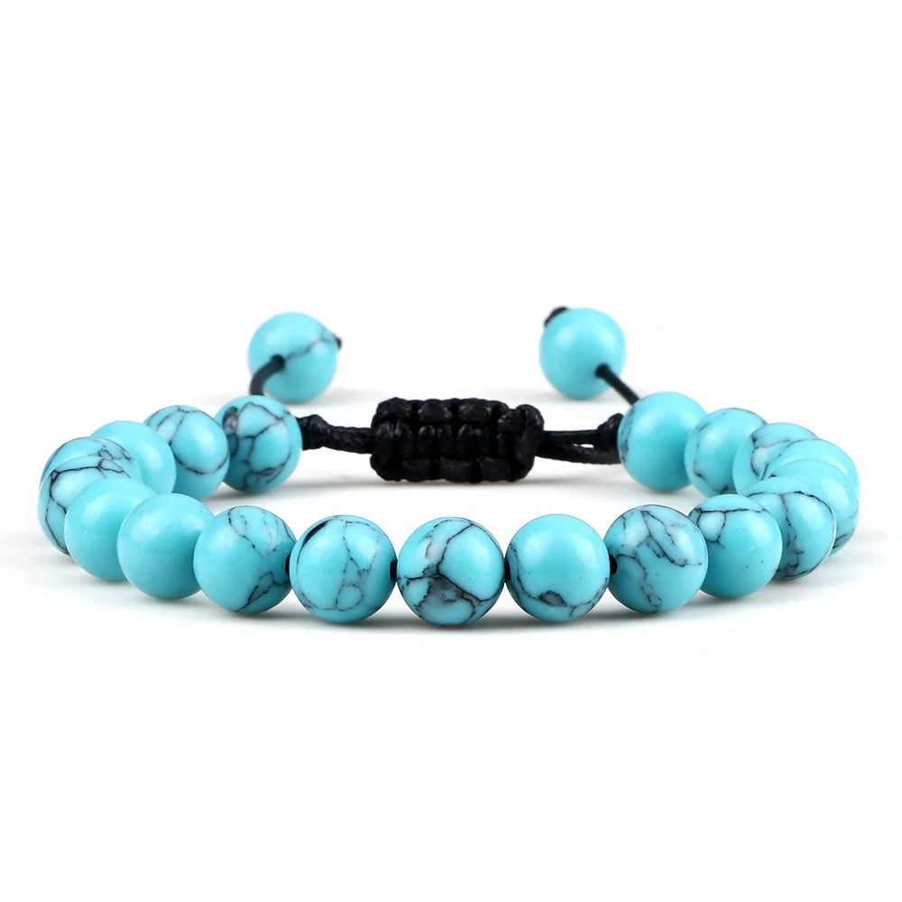 ✨ Unisex Beaded Bracelet – Colorful Natural Stone Wristband 💫
