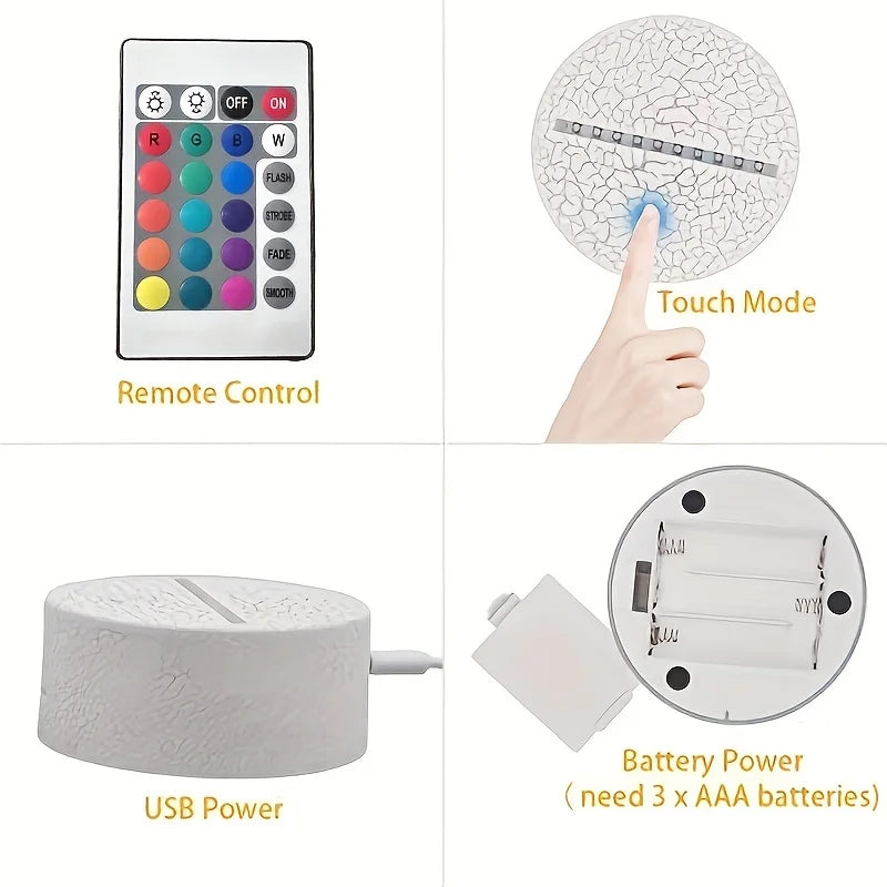 CutePony 3D Night Light – 3D Color Lamp with Touch & Remote Control 🐴✨