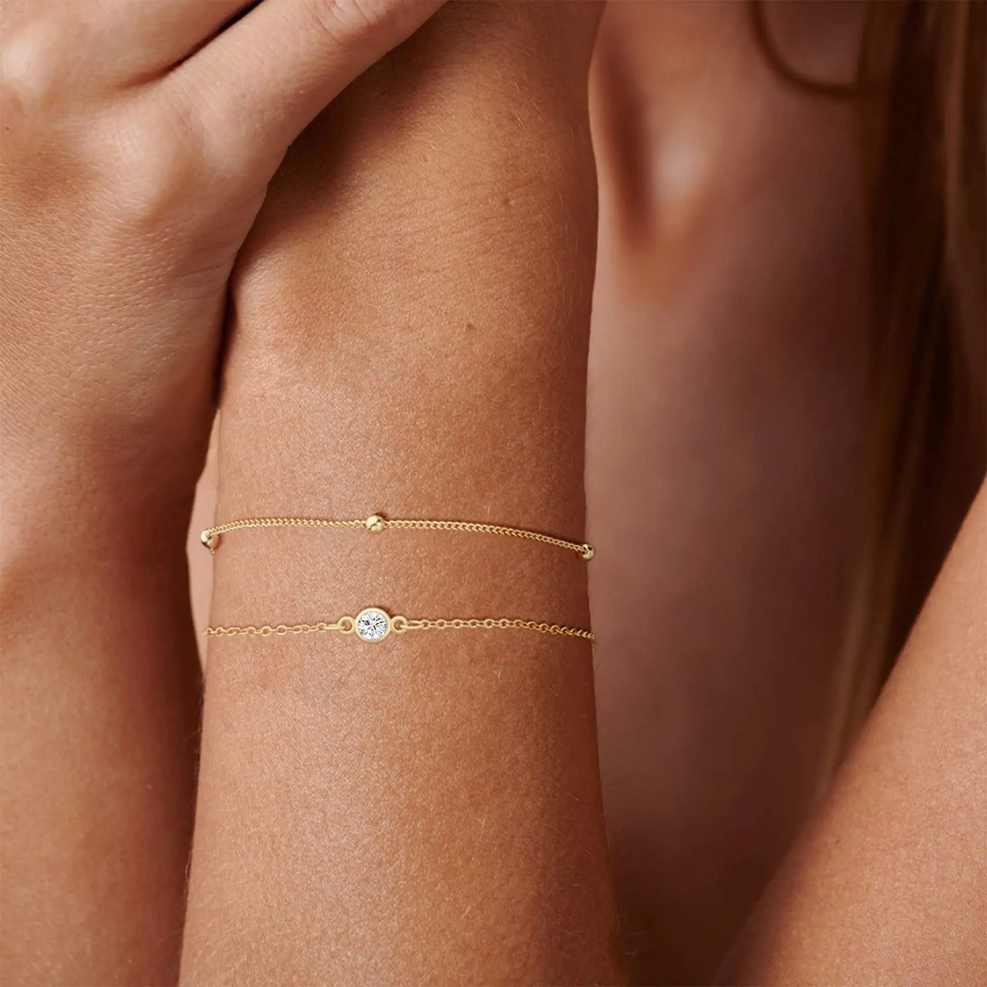 ✨ Elegant Gold Bracelet Collection – Women’s Minimalist Chain Set ✨